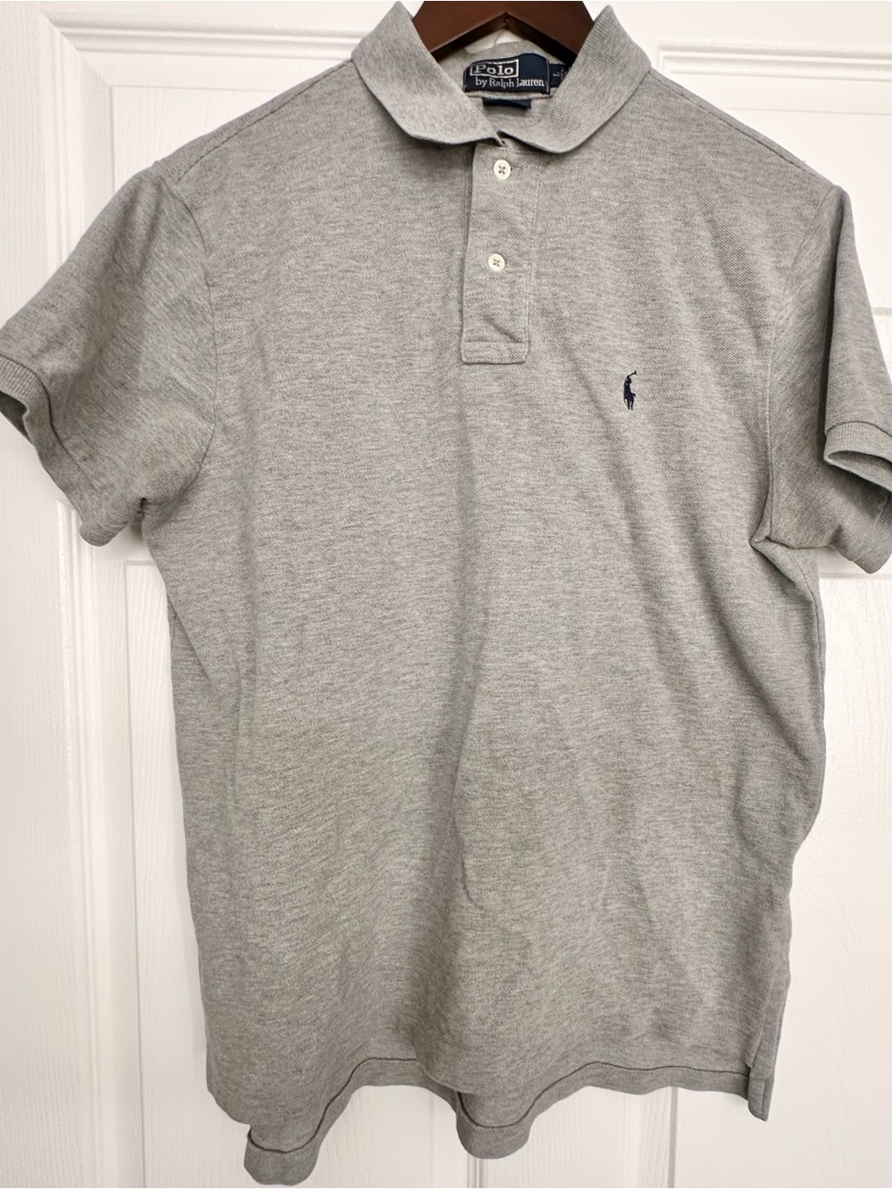 Ralph Lauren Light Gray Polo Shirt with Navy Pony